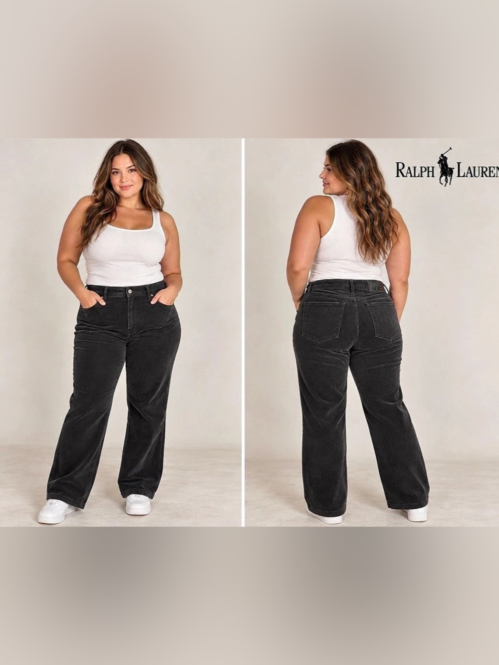 Ralph Lauren Women’s Size 16 Black Corduroy Pants Bootcut Vintage Y2K